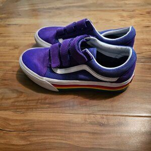 Vans rainbow velcro shoes
